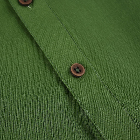 Boys Cotton Slub Basic Kurta (Forest ELF) - Green