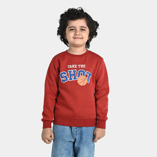 Boys Fleece Sweatshirt The Shot-Red