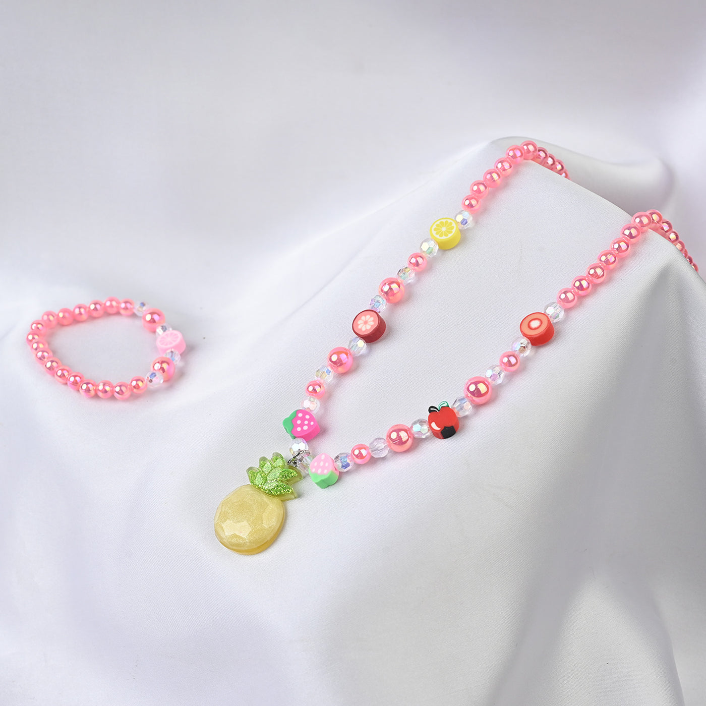 GIRLS CHARM BEADED NECKLACE & BRACELET