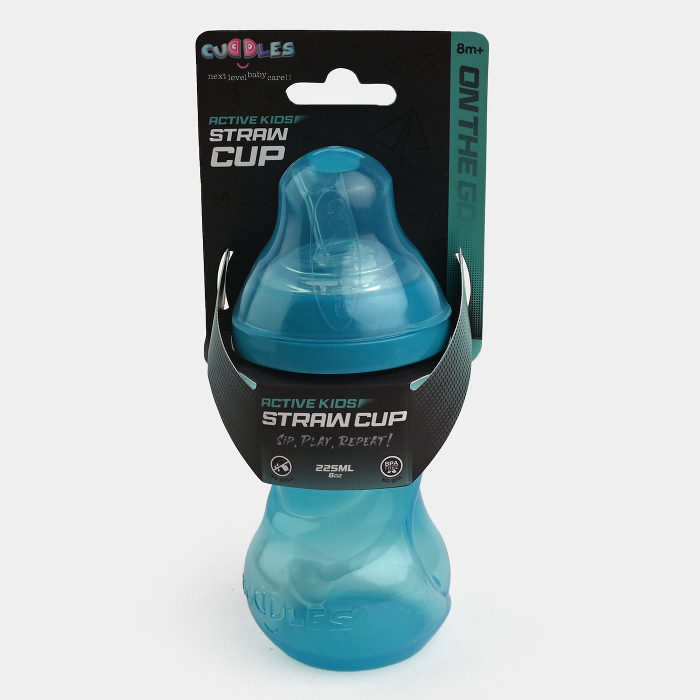 Cuddles Active Kids Straw Cup - 225ml/8oz-C.Green