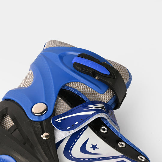 SPORTS SKATE SHOES WITH 6 IN 1 SAFETY PADS SET - BLUE