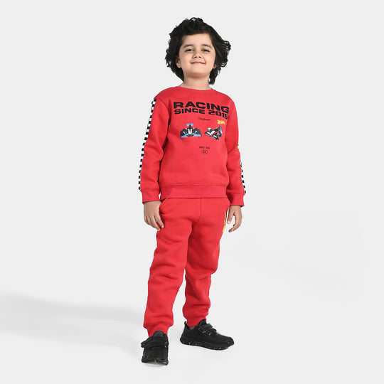Boys Fleece 2 Piece Suit (Racing) - Red