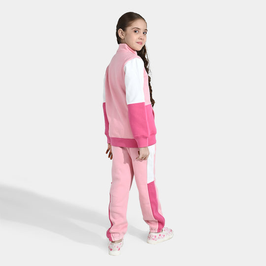 Girls Fleece 2 Piece Suit Heart - Pink