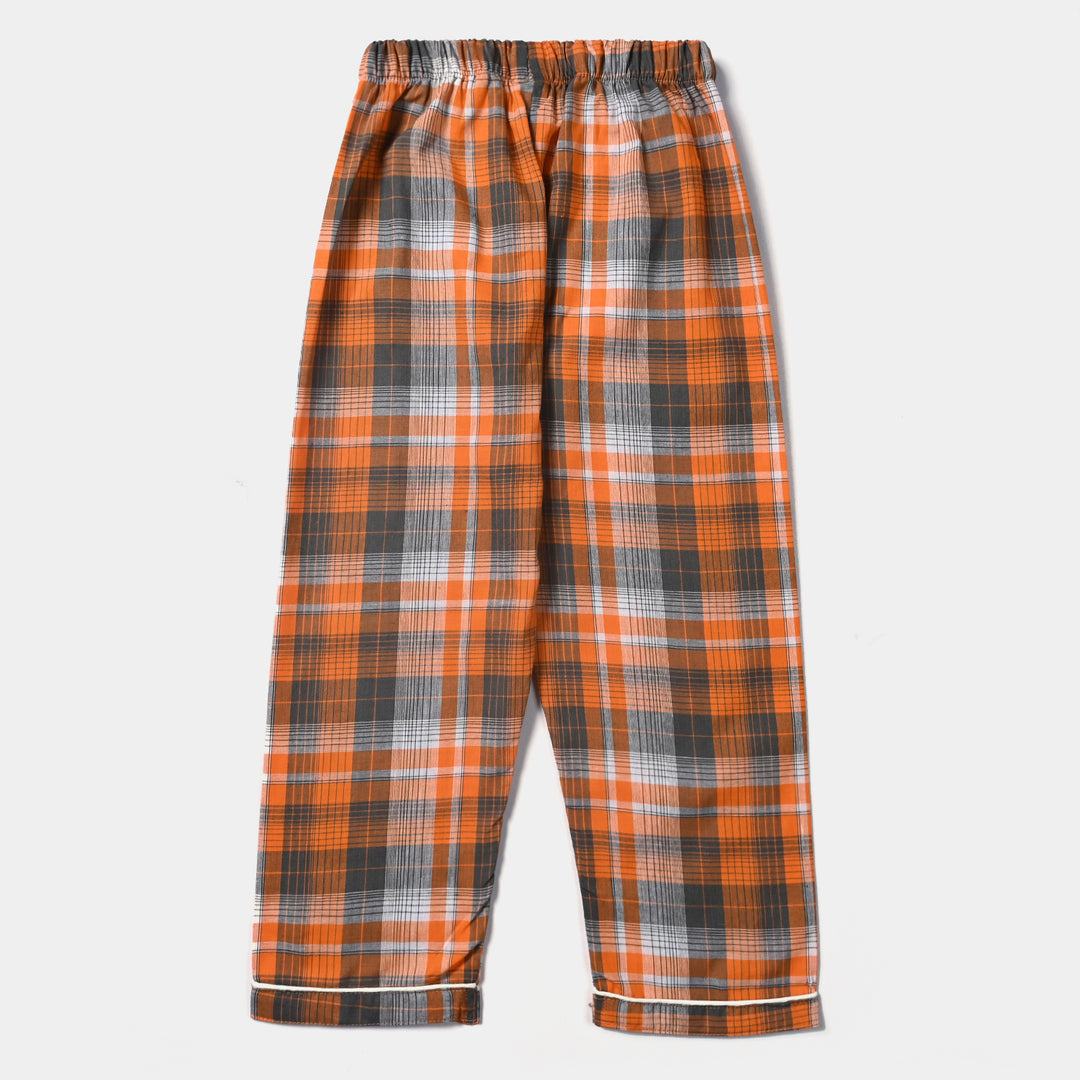 Boys Woven Night Suit Orange Check