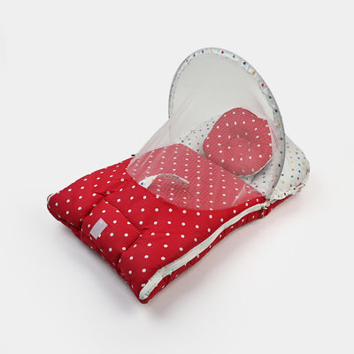 Baby Carry Nest With Net Polka Dot | Red