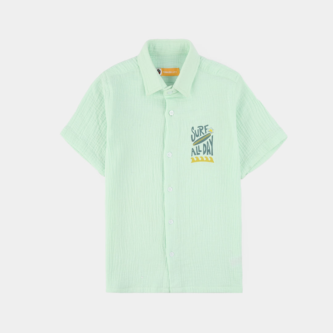 Boys Gauze Shirt (Sun Shine) - Green