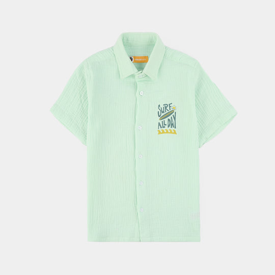 Boys Gauze Shirt (Sun Shine) - Green