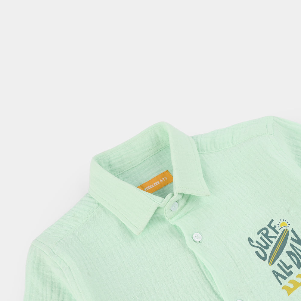 Boys Gauze Shirt (Sun Shine) - Green