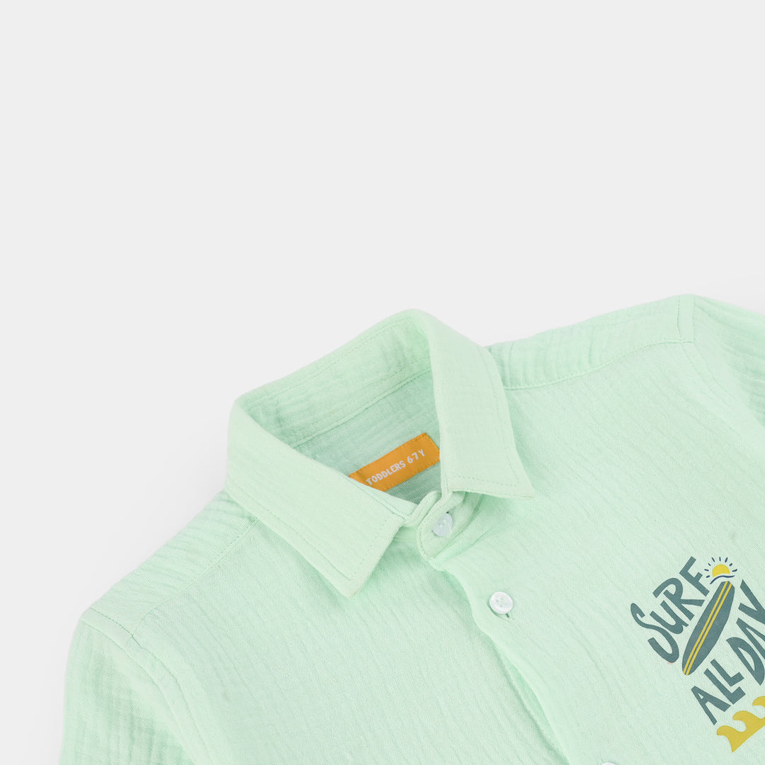 Boys Gauze Shirt (Sun Shine) - Green