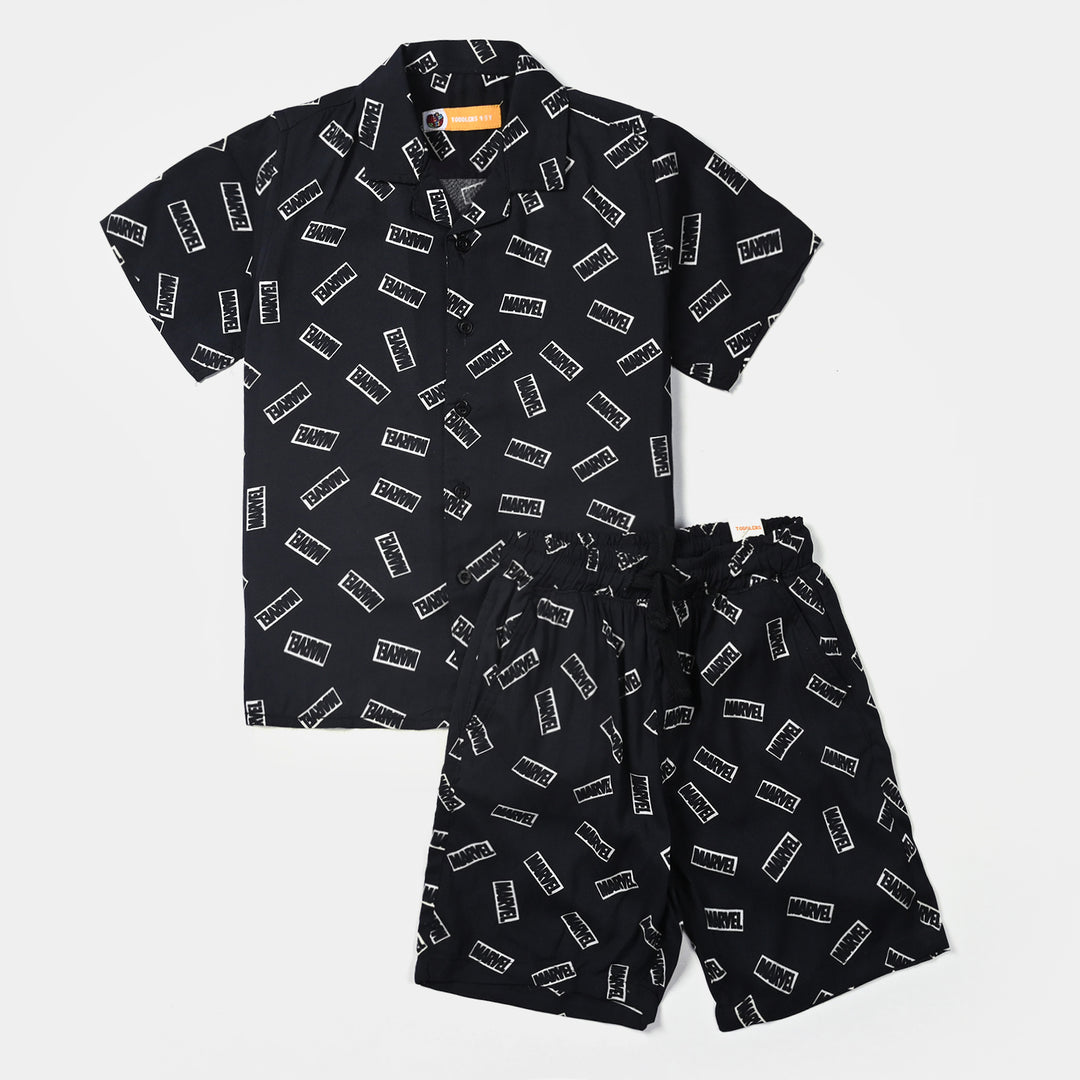 Boys Viscose Woven Suit-BLACK