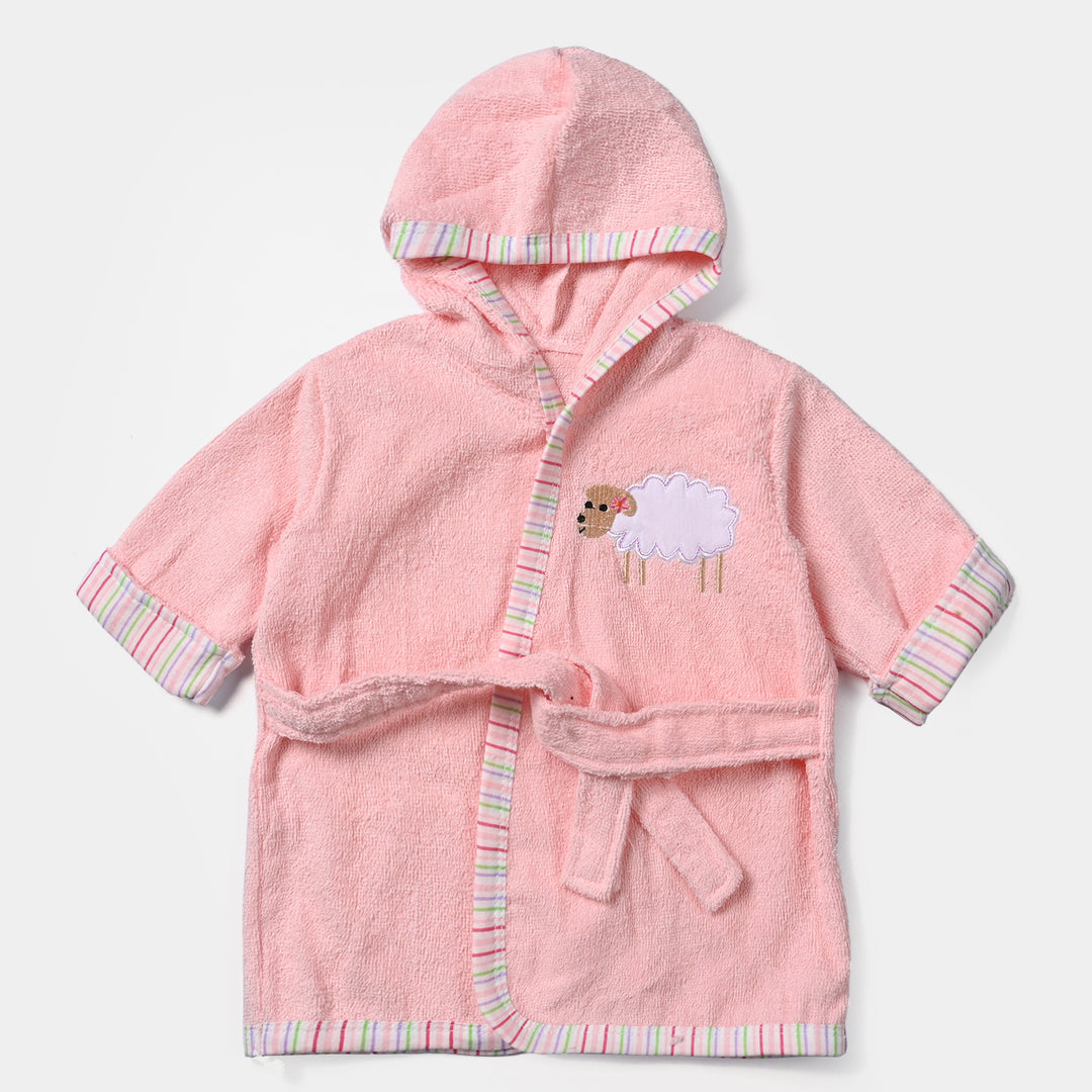 Hooded Baby Bath Gown | Pink