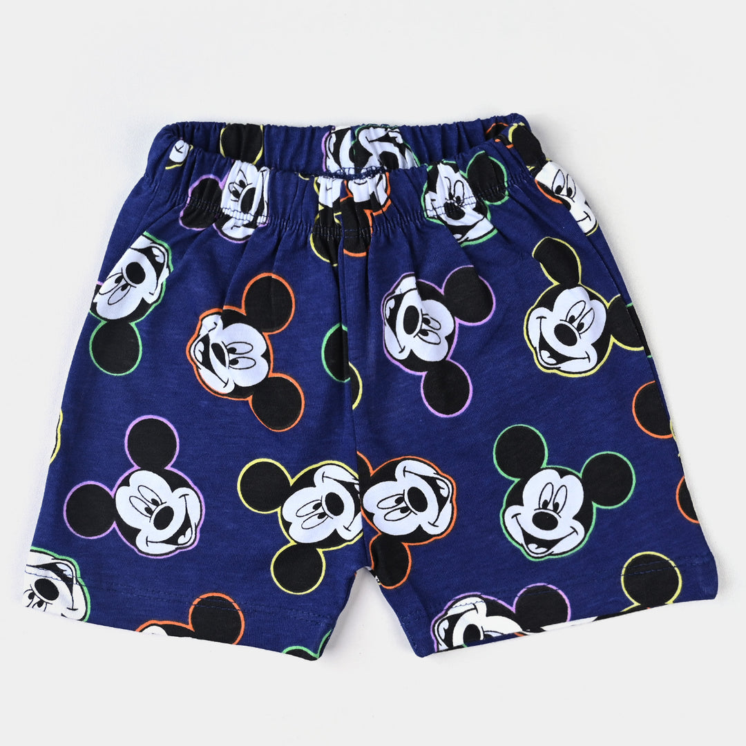 Infant Boys Cotton Jersey Knitted Suit-NAVY