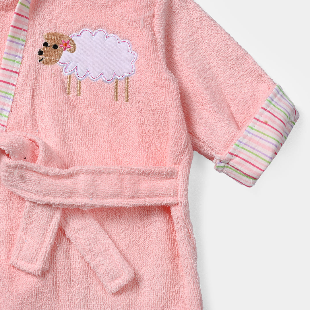 Hooded Baby Bath Gown | Pink