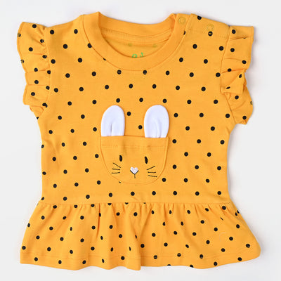 Infant Girls Cotton Jersey Knitted Suit Face-Citrus