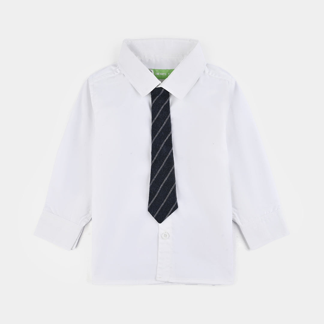 Infant Boys Yarn Dyed 3PC Suit-Little Drape-Navy/White