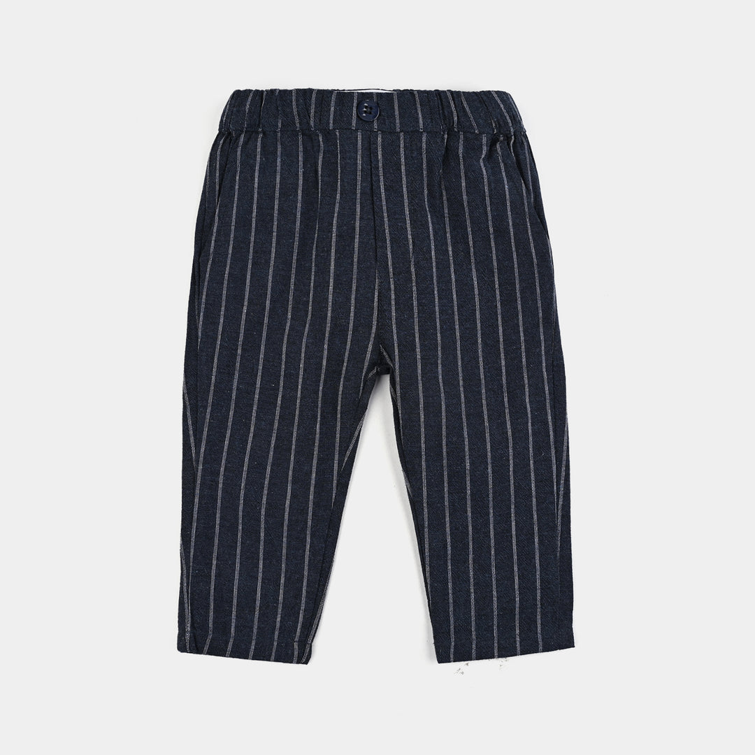 Infant Boys Yarn Dyed 3PC Suit-Little Drape-Navy/White