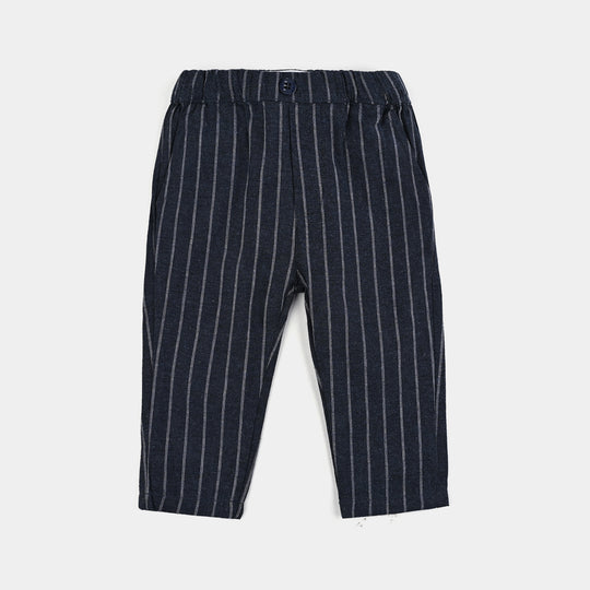 Infant Boys Yarn Dyed 3PC Suit-Little Drape-Navy/White