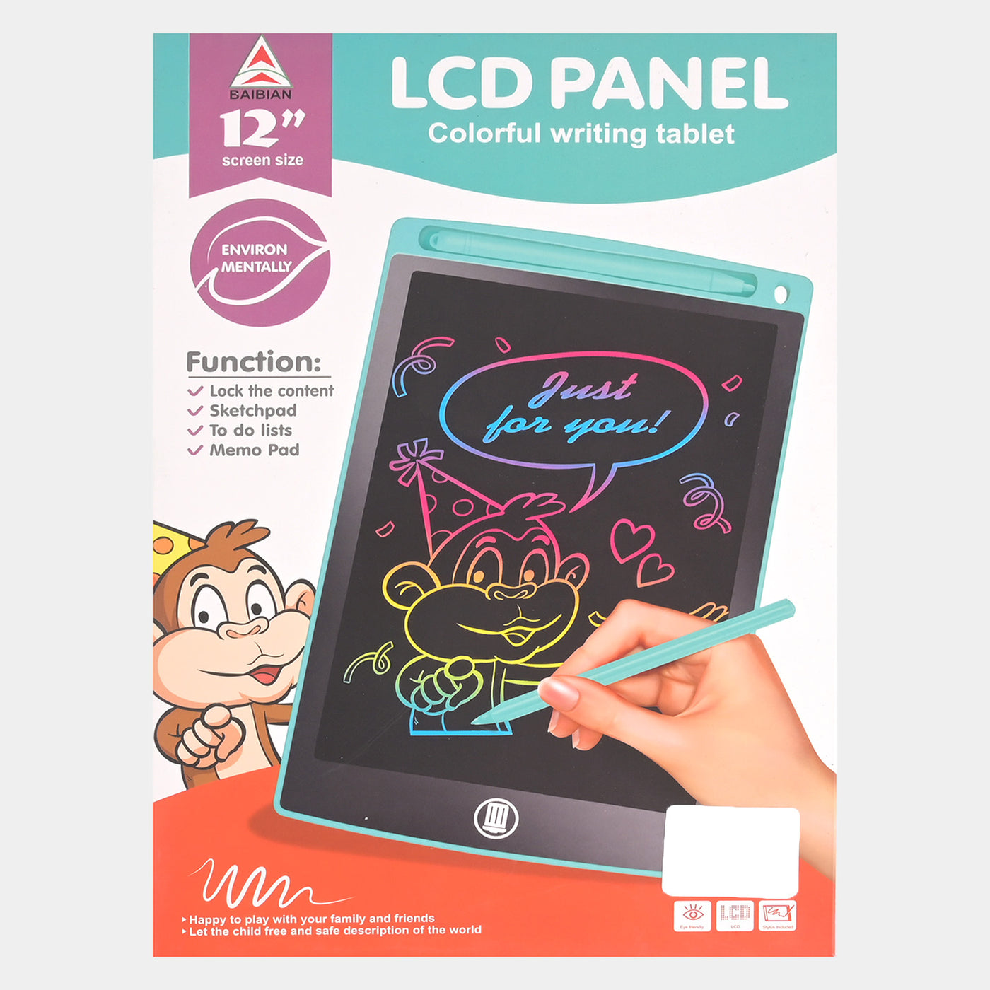 LCD Writing Tablet For Kids | 12"| Yellow