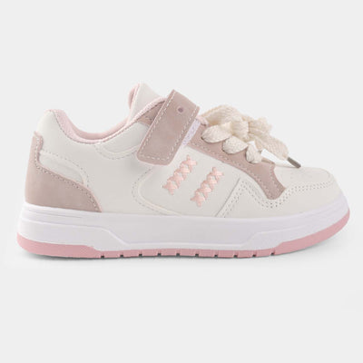 Girls Sneakers-White/Pink