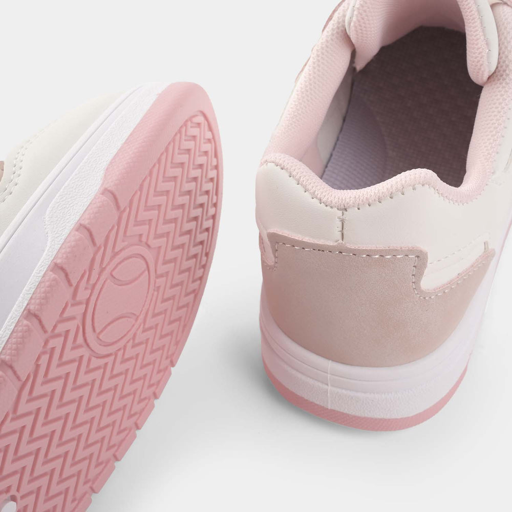 Girls Sneakers-White/Pink