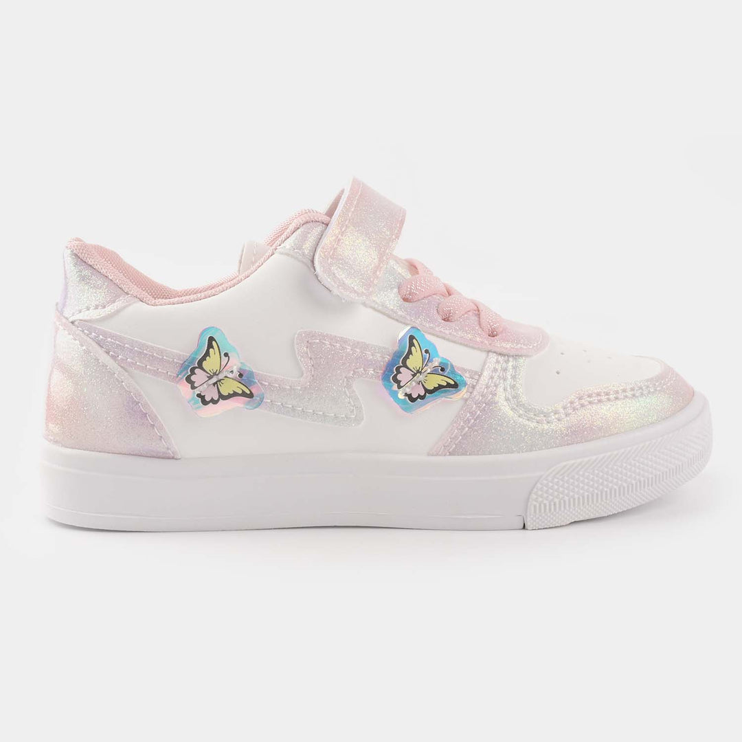 Girls Sneakers #4-White/Pink