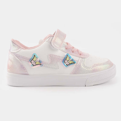 Girls Sneakers #4-White/Pink