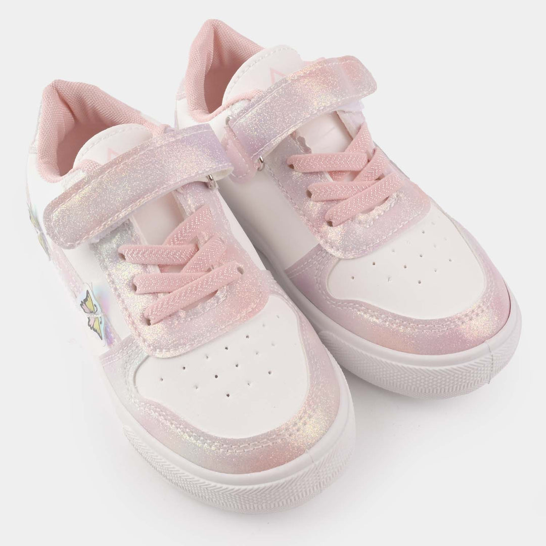 Girls Sneakers #4-White/Pink