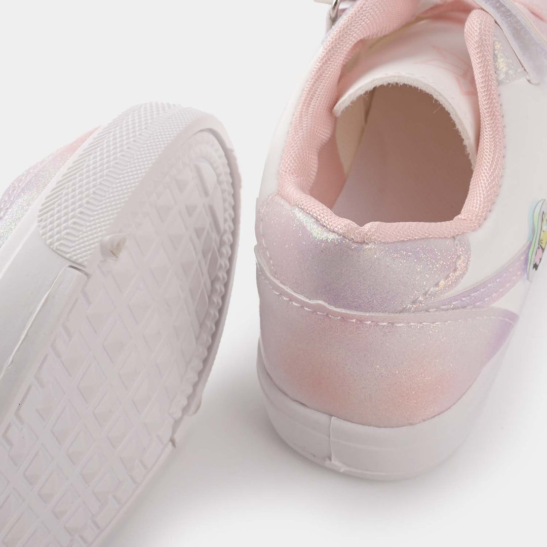 Girls Sneakers #4-White/Pink