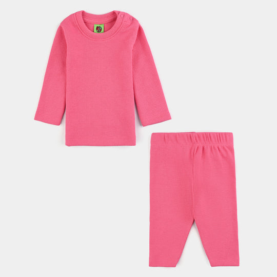 Infant Unisex Thermal Inner Wear Suit-Hot Pink