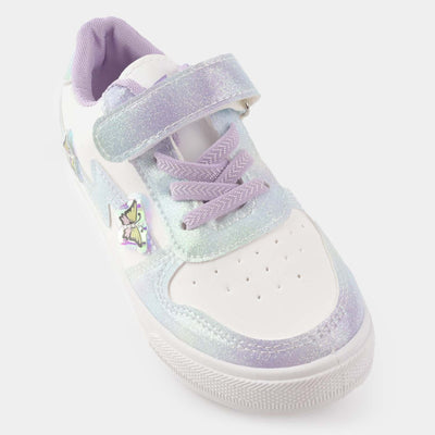 Girls Sneakers #4-White/Purple