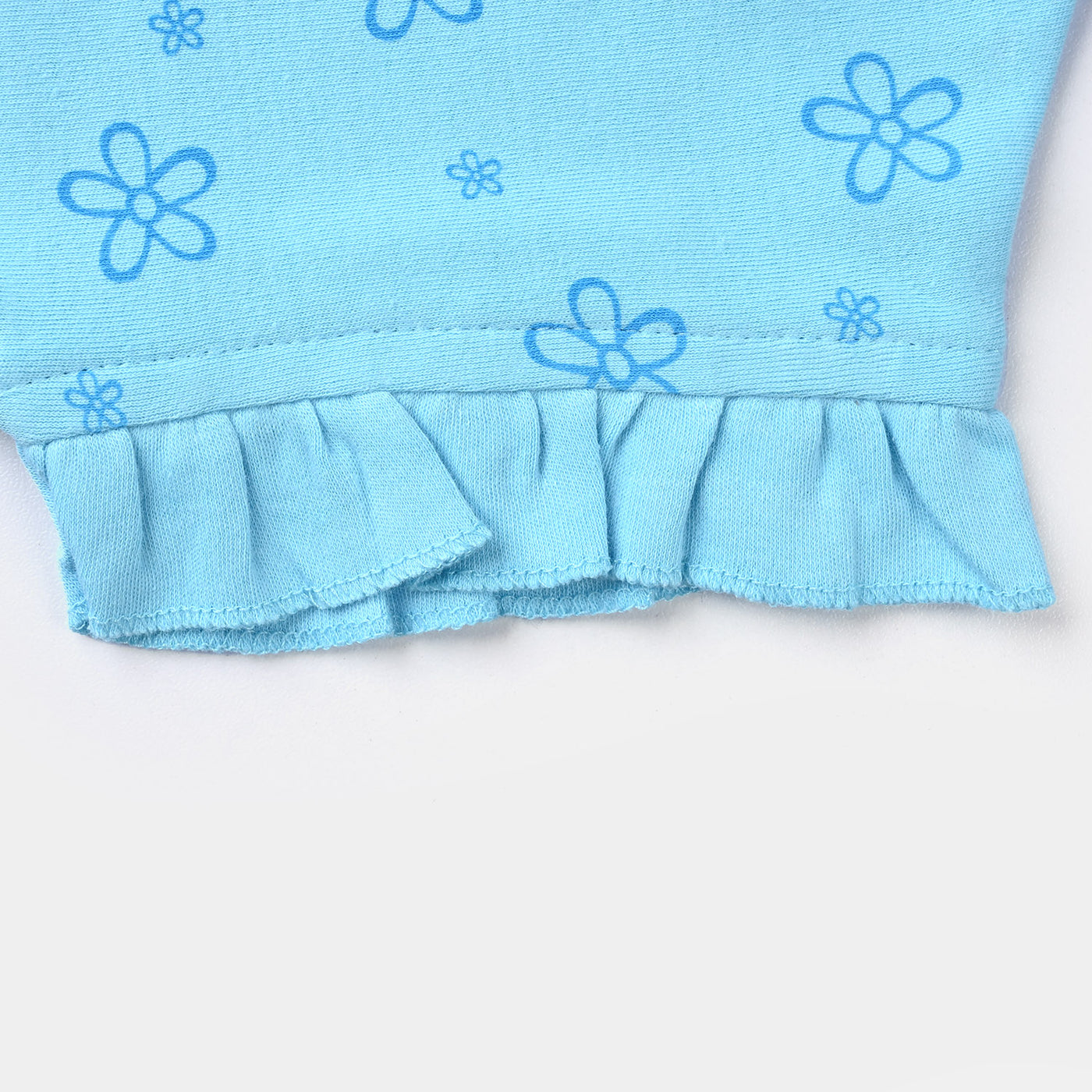 Infant Girls Cotton Jersey Knitted Suit-Blue