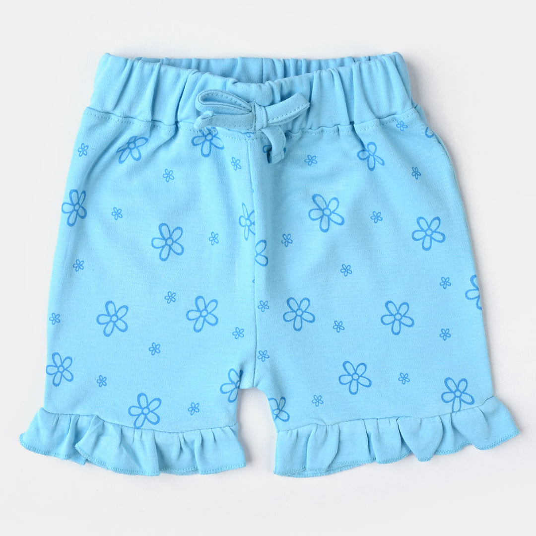Infant Girls Cotton Jersey Knitted Suit-Blue