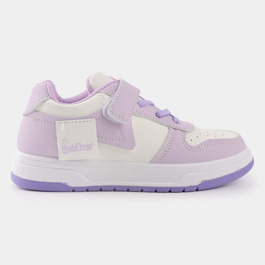 Girls Sneakers #2-White/Purple