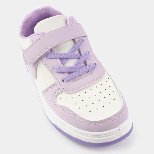 Girls Sneakers #2-White/Purple