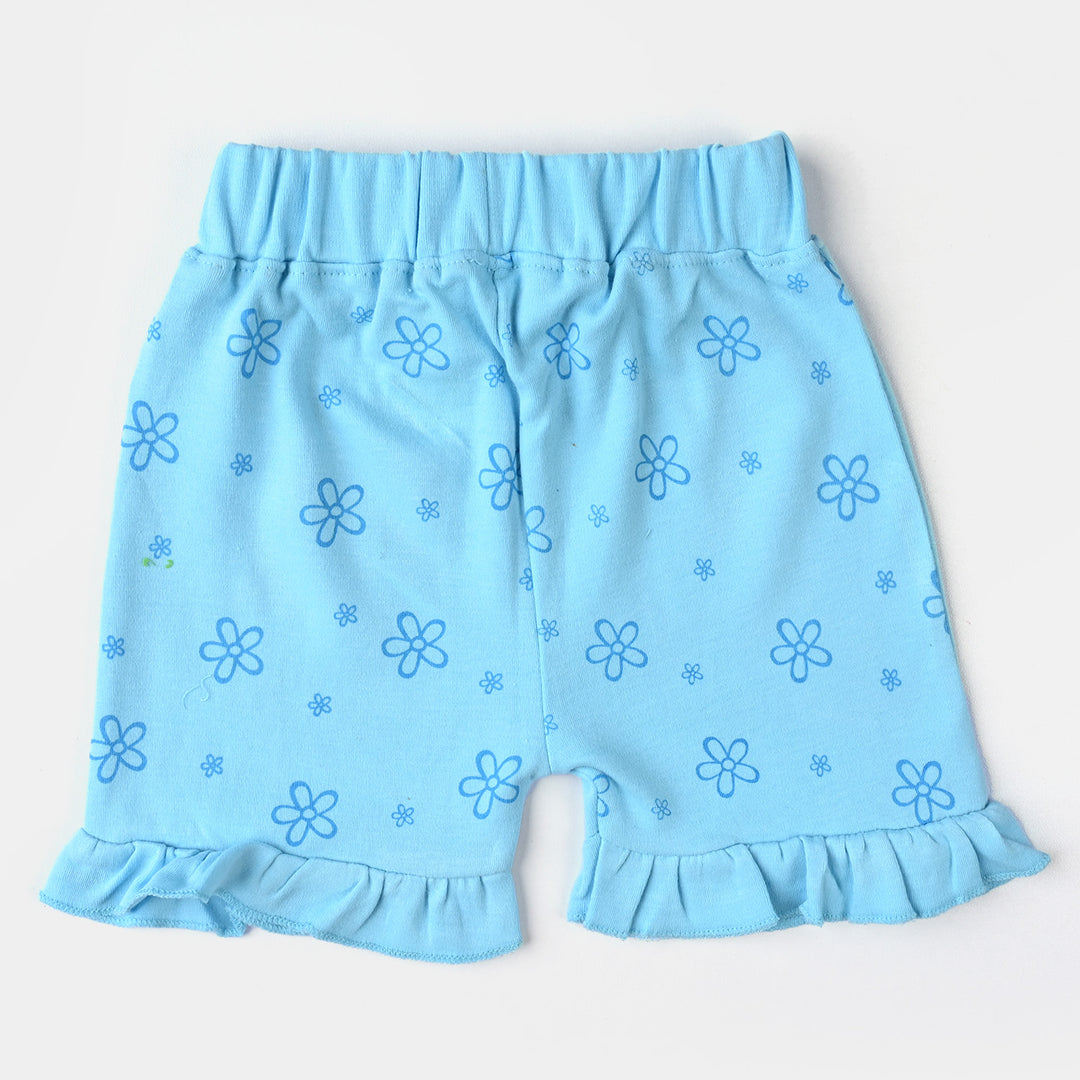 Infant Girls Cotton Jersey Knitted Suit-Blue