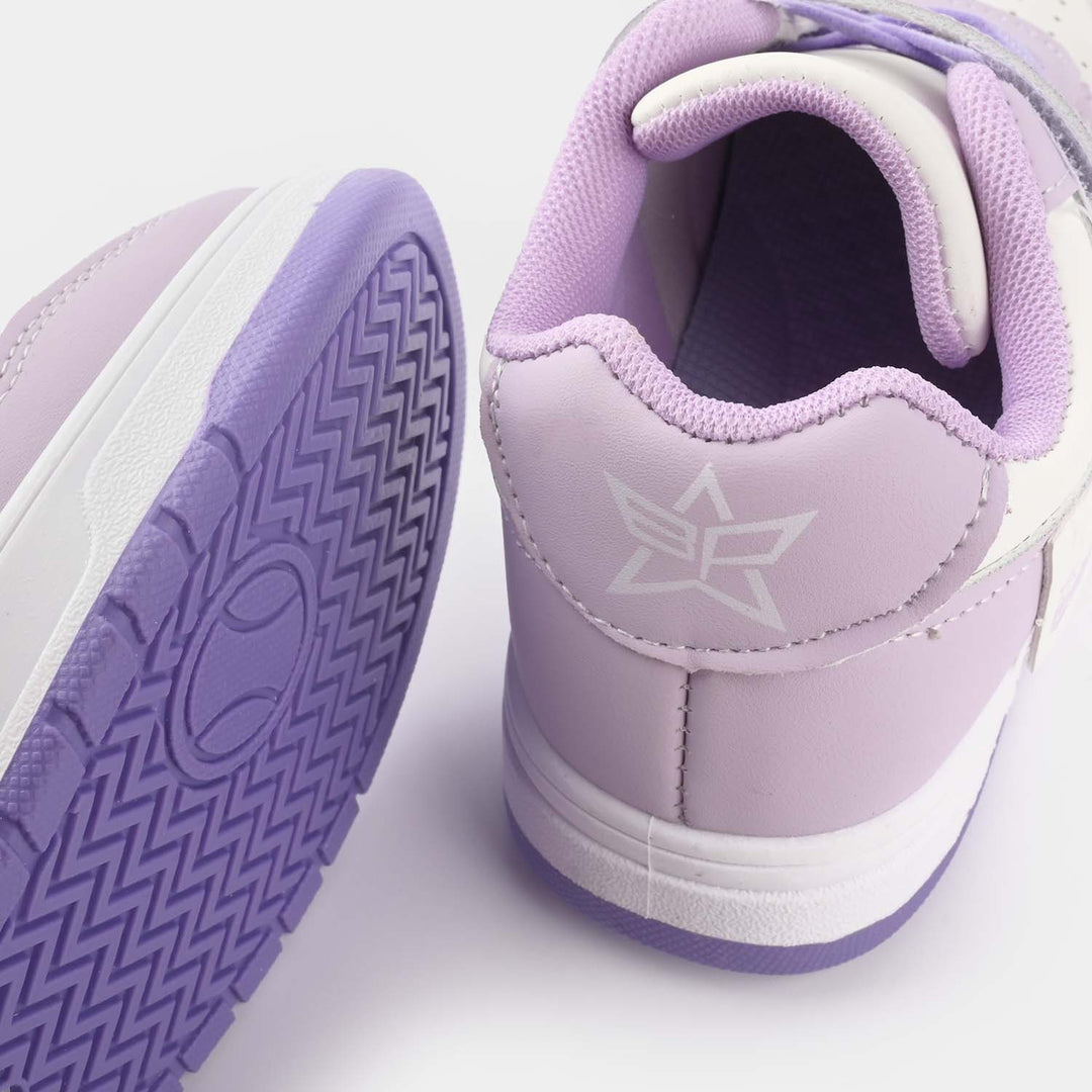 Girls Sneakers #2-White/Purple