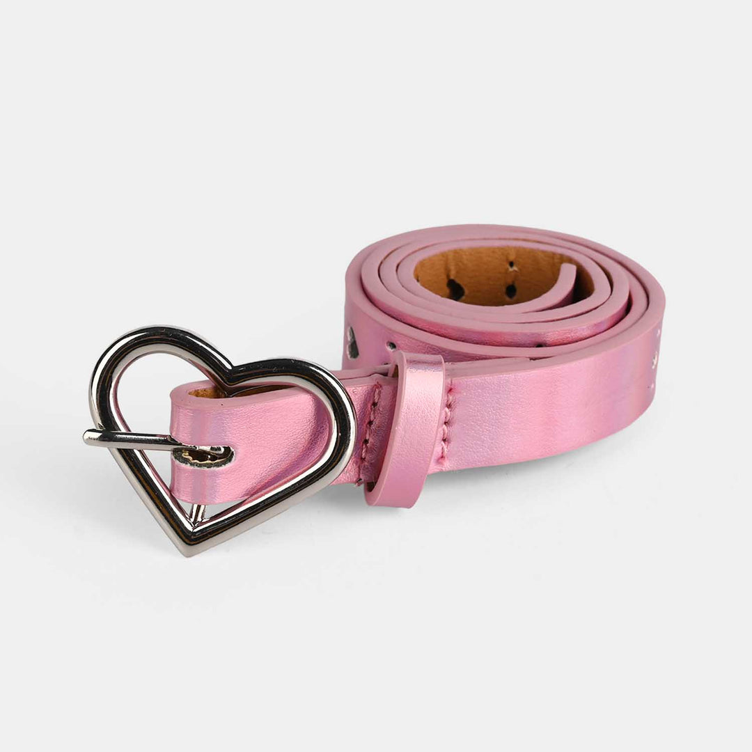 Kids PU Belt Heart-6007-Pink