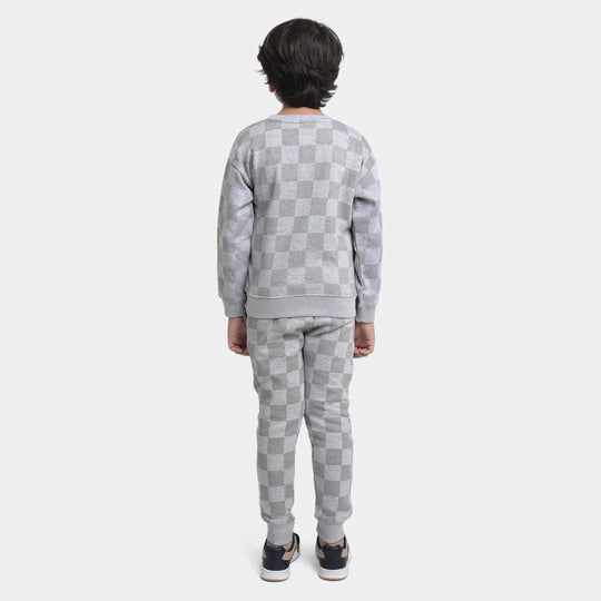 Boys Fleece 2 Piece Suit Mine craft-GREY