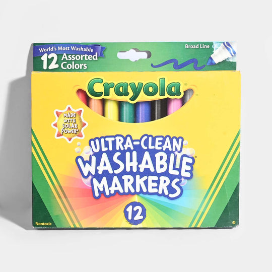 Crayola Ultra-Clean Washable Markers – 12 Assorted Colors