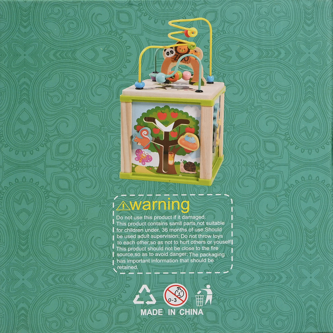 Educational Wooden Activity Winding Bead Cage Toy for Kids