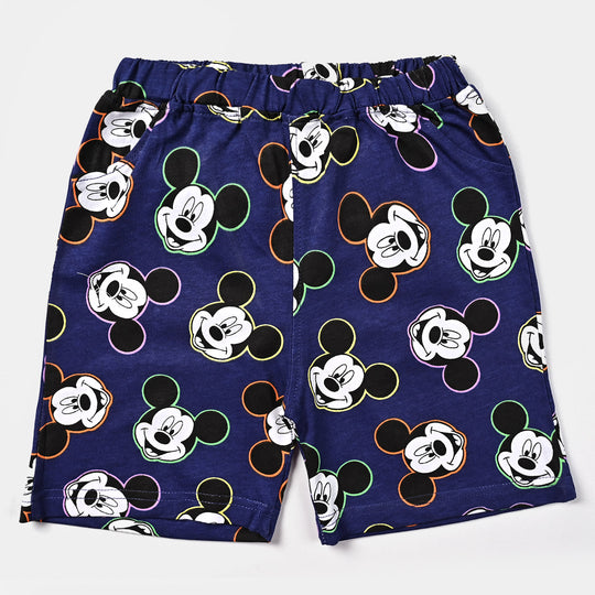 Boys Cotton Jersey Short Character-NAVY