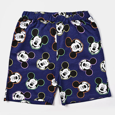 Boys Cotton Jersey Short Character-NAVY