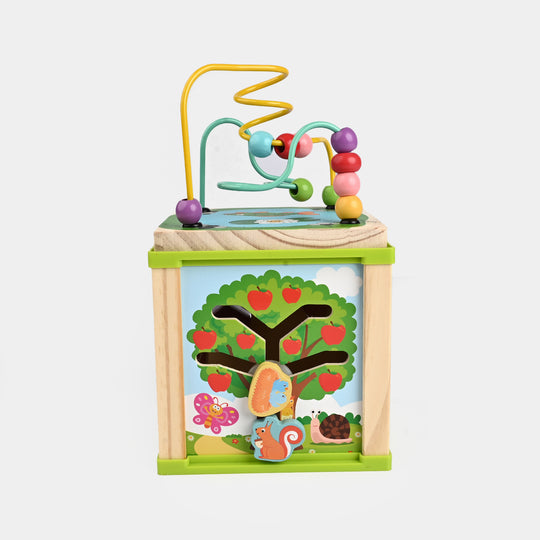 Educational Wooden Activity Winding Bead Cage Toy for Kids
