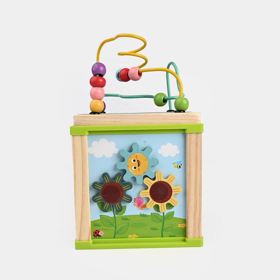 Educational Wooden Activity Winding Bead Cage Toy for Kids