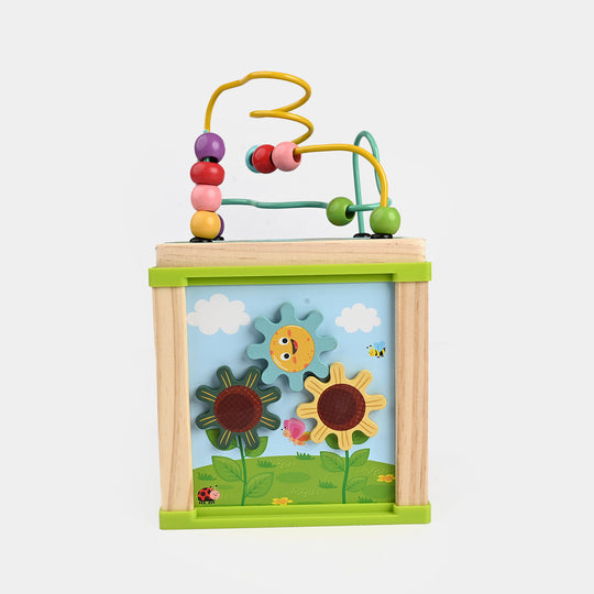 Educational Wooden Activity Winding Bead Cage Toy for Kids