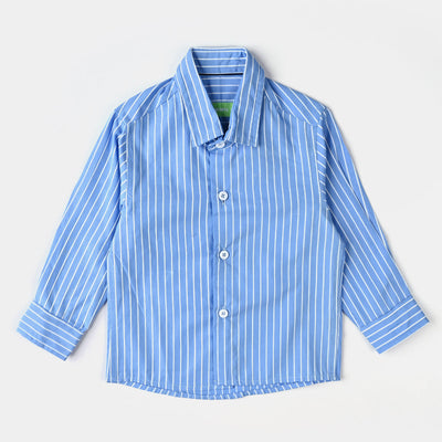 Infant Yarn Dyed Boys Formal Shirt -Blue