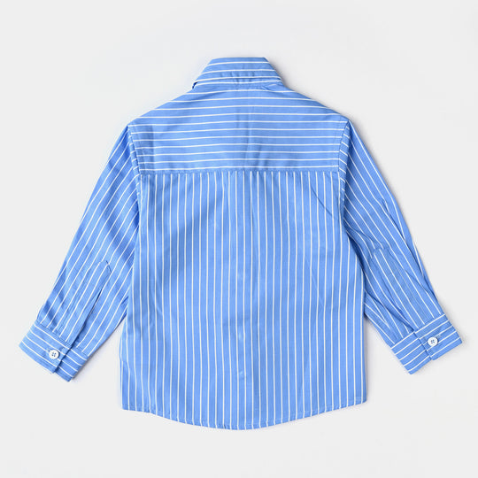 Infant Yarn Dyed Boys Formal Shirt -Blue