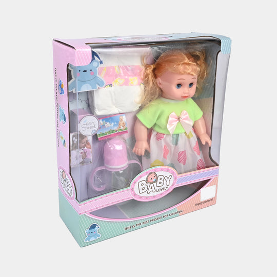 Moveable Eyes Baby Doll Playset with Accessories