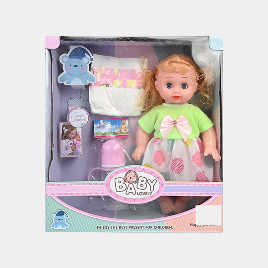 Moveable Eyes Baby Doll Playset with Accessories