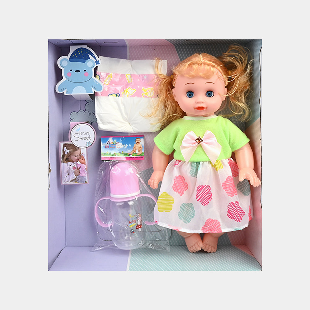 Moveable Eyes Baby Doll Playset with Accessories